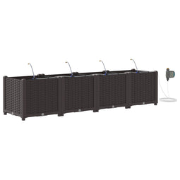 vidaXL - Tuinplanten - met - Water - Irrigatiesysteem - - - 4 - stuks - Bruin