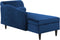 LUIRO - Chaise longue - Blauw - Rechterzijde - Fluweel