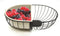 Fruitschaal/fruitmand metaal met inzetbakje zwart/wit 30 x 20 cm - Fruitschalen/fruitmanden - Draadmand van metaal