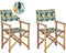 CINE - Tuinstoel set van 2 - Lichthout/Groen/Abstract - Polyester