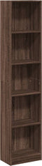 vidaXL - Boekenkast - 40x24x176 - cm - bewerkt - hout - bruin - eikenkleurig