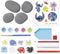 Totum Disney Stitch - Rock Art knutselset - 4 stenen 5 kleuren verf 400+ glinstersteentjes