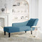 vidaXL - Chaise - longue - met - rechterarmleuning - fluweel - blauw