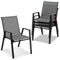 Coast Stapelbare Tuinstoelen Set van 4 - Balkonstoelen met Armleuningen 56 x 66 x 88 cm - Grijs (set van 4)