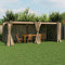 vidaXL - Prieel - met - gordijnen - 6x3 - m - staal - taupe