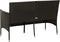 vidaXL - Tuinbank - 3-zits - met - kussen - poly - rattan - zwart