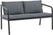 vidaXL - Tuinbank - tweezits - met - kussens - aluminium - grijs