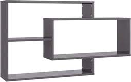 vidaXL - Wandschappen - 104x20x58,5 - cm - bewerkt - hout - hoogglans - grijs