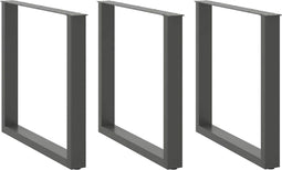 vidaXL - Salontafelpoten - 3 - st - U-vormig - 90x(72-73) - cm - staal - antraciet