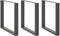vidaXL - Salontafelpoten - 3 - st - U-vormig - 90x(72-73) - cm - staal - antraciet