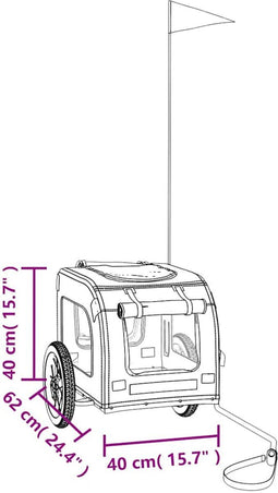 vidaXL - Hondenfietstrailer - oxford - stof - en - ijzer - groen - en - grijs
