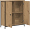 vidaXL - Zijtafel - Artisan - Eiken - 70x30x80 - cm - Gebonden - Hout - en - Staal