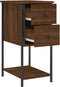 vidaXL - Nachtkastje - 32x42x70 - cm - bewerkt - hout - bruin - eikenkleur