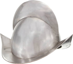 Ridderhelm middeleeuws replica LARP staal zilverkleurig