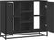 vidaXL - Dressoir - 92x35x76 - cm - bewerkt - hout - zwart