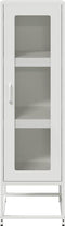 vidaXL - Hoge - kast - 36x39x123 - cm - koudgewalst - staal - wit