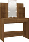 vidaXL - Kaptafel - met - LED-verlichting - 96x40x142 - cm - bruin - eikenkleur
