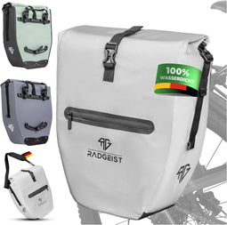 RADGEIST fietstas - bagagedragertas waterdicht 28L - reflecterend zwart