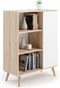 Boekenkast - 90x40x116 cm - houten poten - bruin wit