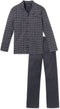 Schiesser Heren Pyjama - Doorknoop - Ruitenpatroon - Antraciet - Maat XL