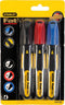 STANLEY FatMax Markeerstift - Set van 3 - Water- en oliebestendig - Rood/Zwart/Blauw (x3)