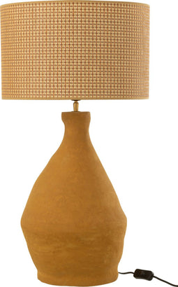 J-Line tafellamp Indus - papier mache - geel