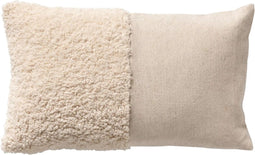 Dutch Decor CARLY - Sierkussen 30x50 cm – heerlijk zacht - met teddy krullen - Tofu - wit - Inclusief binnenkussen