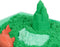 Kinetic Sand - Zandbak-set met 454 g groen origineel kinetisch zand opbergzandbak 4 vormen en gereedschap - Sensorisch speelgoed