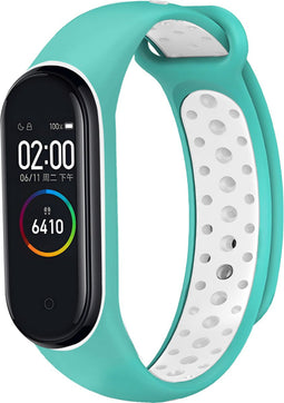 iMoshion Bandje Geschikt voor Xiaomi Mi Band 3 / 4 - iMoshion Siliconen sport band met inkliksysteem ronde drukknoop - Mintgroen