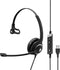 Sennheiser SC 230 MS II - Monauraal Hoofdband - Bedraad 2,9 m - Zwart Zilver