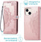 iMoshion Hoesje Geschikt voor iPhone 14 Hoesje Met Pasjeshouder - iMoshion Mandala Bookcase - Rosé Goud