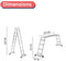 RMBO Multifunctionele Vouwladder 4x4 - 13 standen - Max. hoogte 464 cm - Max. belasting 150 kg EN 131.6
