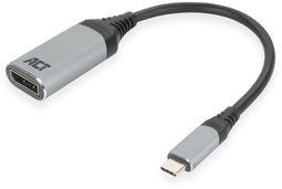 ACT AC7030 - USB-C naar DisplayPort adapter - 4K 60Hz - Grijs Zwart