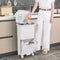 Coast 2-Laagse Prullenbak - 3 Compartimenten - 4 Wielen - 42,5 x 28 x 72,5 cm - Wit