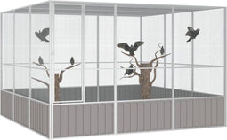 LuxeLivin' - Vogelkooi 302,5x324,5x211,5 cm gegalvaniseerd staal grijs