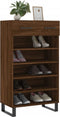 vidaXL - Schoenenkast - 60x35x105 - cm - bewerkt - hout - bruin - eikenkleur