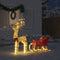 vidaXL - Kerstdecoratie - rendier - en - slee - 100 - LED's - warmwit