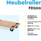 BRASQ Meubelroller FDW200 - Meubeltransporter - 200 KG - Zwenkwielen - Blank