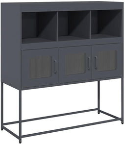 vidaXL - Dressoir - 100,5x39x107 - cm - koudgewalst - staal - antracietkleurig
