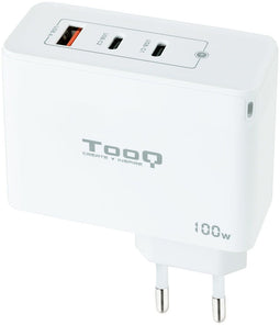 TooQ TQWC-GANQC2PD100W - Oplader - 100W Quick Charge 3.0 - 1x USB-A 2x USB-C