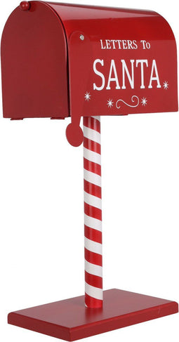 Christmas Decoration Kerstman brievenbus/mailbox - rood - staand - 51 cm - Letter to Santa