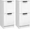 vidaXL - Dressoirs - 2 - st - 30x30x70 - cm - bewerkt - hout - hoogglans - wit