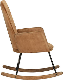 vidaXL - Schommelstoel - in - vintage - stijl - canvas - bruin