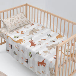 Happy Friday Sheet set 2 pieces Dino family 120x180 cm (Cot bed) Multicolor