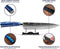 Shinrai Japan - Koksmes 20 cm - Damascus Print Epoxy Sapphire - Luxe Geschenkdoos