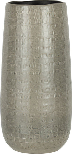 J-Line vaas Patroon - keramiek - lichtgrijs - small - 40 cm hoog