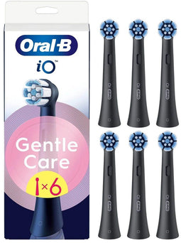 Oral-B iO Gentle Care - Opzetborstels - Zachte reiniging - Zwart (6 stuks)