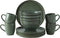 Dutch Rose Serenity Set 12 Delig Servies - Stoneware Handgemaakt - Groen