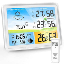 Strex Weerstation - Draadloos - 75M Bereik - Temperatuur - Luchtvochtigheid - Weersvoorspelling - Wit