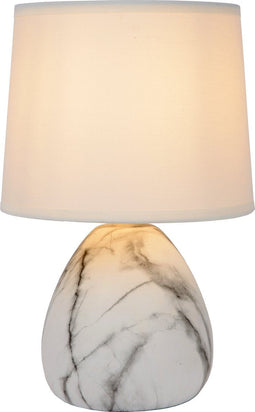 Lucide MARMO - Tafellamp - Ø 16 cm - 1xE14 - Wit - Keramiek